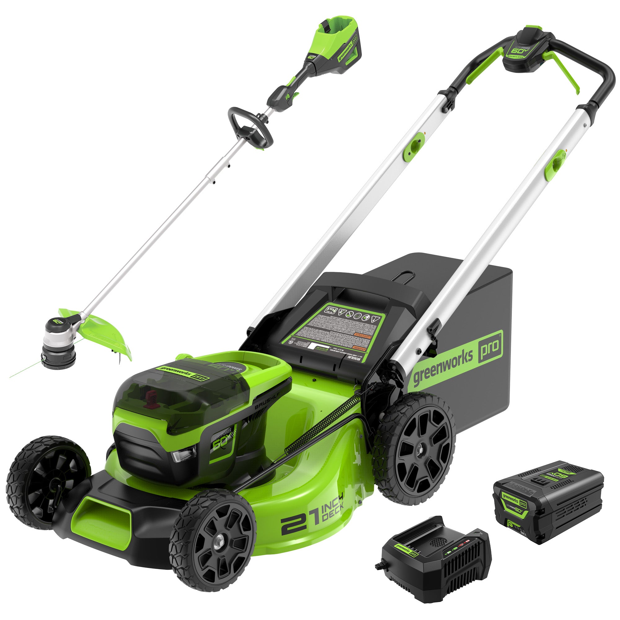 greenworkstools-60V 16'' String Trimmer & 10-Inch Cultivator Attachment Combo Kit w/ Battery, & Charger | Greenworks Tools