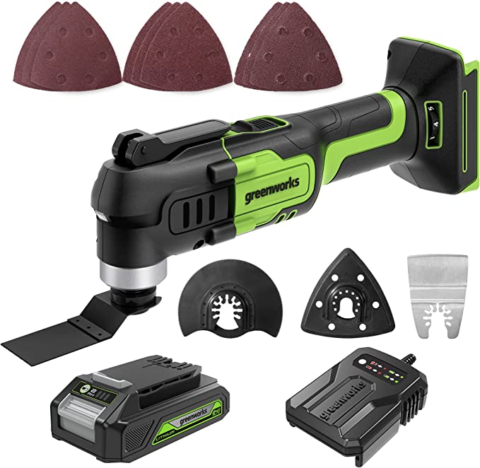 Greenworks - Herramientas eléctricas CK24L1520, con kit de batería, color  verde