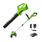 24V 12" Cordless Battery String Trimmer and 320 CFM Blower Combo Kit w/ 2.0Ah Battery & Charger