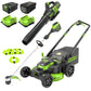 80V 25" Cordless Battery Dual Blade Self-Propelled Mower 3PC Combo Kit w/ (1) 4.0Ah Battery, (1) 2.5Ah & (2) Rapid Charger