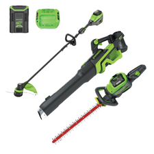 60V Cordless Battery 3PC Handheld Combo Kit w/ String Trimmer, Blower & Hedge Trimmer, (1) 2.5 Ah Battery and Charger