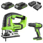 24V Brushless Drill & Jig Saw Combo Kit w/ (2) 2.0Ah Batteries & Charger