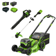 60V 22" Cordless Battery Self-Propelled Mower Combo Kit w/ String Trimmer and Blower