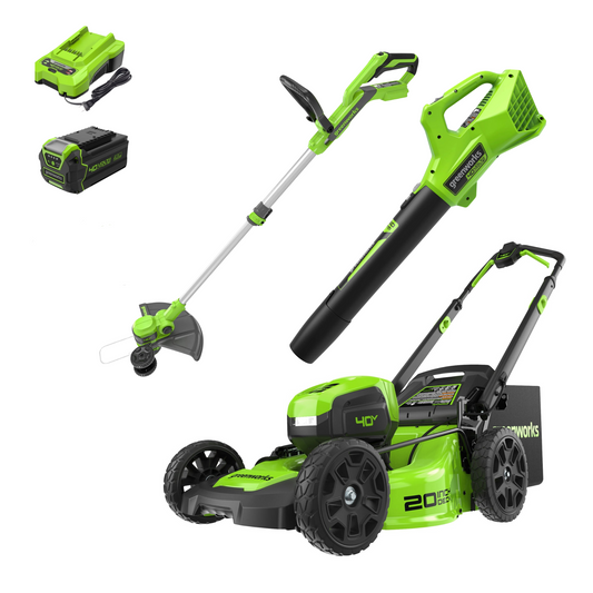 40V 20" Cordless Battery Push Mower 3pc Combo Kit w/ 4.0Ah Battery & Charger