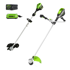 60V 8" Cordless Battery Edger & 16" Bike Handle String Trimmer  w/ 2.0Ah Battery & Charger