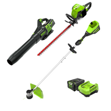 80V 16" Cordless Battery String Trimmer, 730 CFM Blower & 26" Hedge Trimmer Combo Kit w/ 2.0 Ah Battery & Charger