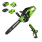 40V 14" Cordless Battery 1.0kW Chainsaw & 24V 6" Pruner Saw w/ (1) 2.5 Ah Battery, (1) 2Ah Battery & (2) Chargers