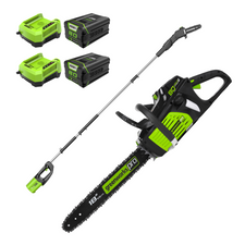 80V 18" Cordless Battery Chainsaw & 10" Pole Saw Combo Kit w/ (2) 2.0Ah Batteries & (2) Chargers