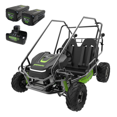 80V STEALTH Series All-Terrain 2-Seat Electric Youth Go-Kart w/ (2) 8.0Ah Batteries & Dual Port Charger