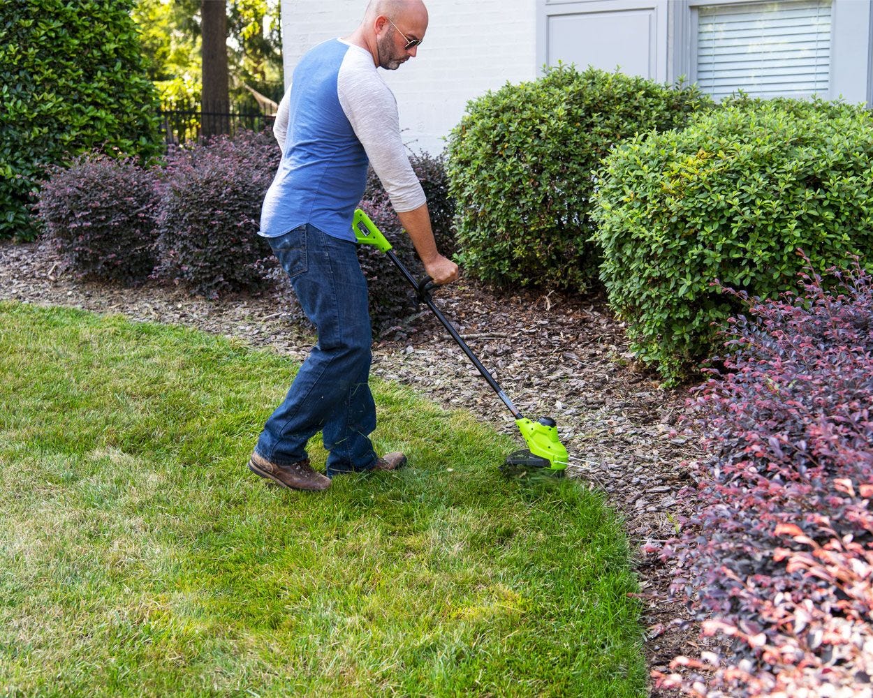 Greenworks 24V 2Ah Powerall String Trimmer & Blower Combo with USB Battery & Slow Charger Outdoor Power Tool Set