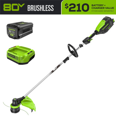 80V 16" Cordless Brushless String Trimmer w/ 2.0Ah Battery & 2Amp Charger