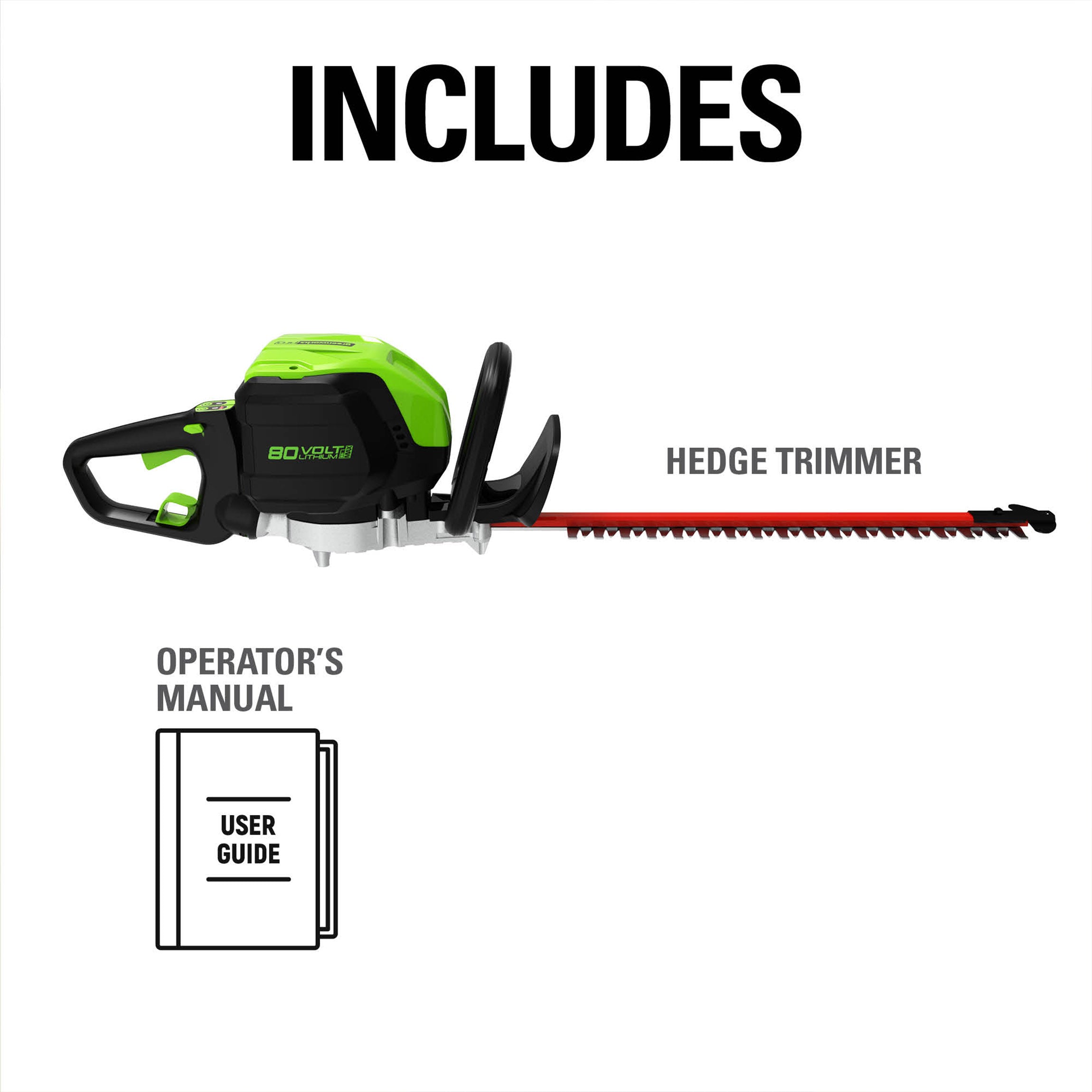 80V 26" Cordless Brushless Hedge Trimmer (3/4" cut, 3400 SPM), Tool Only