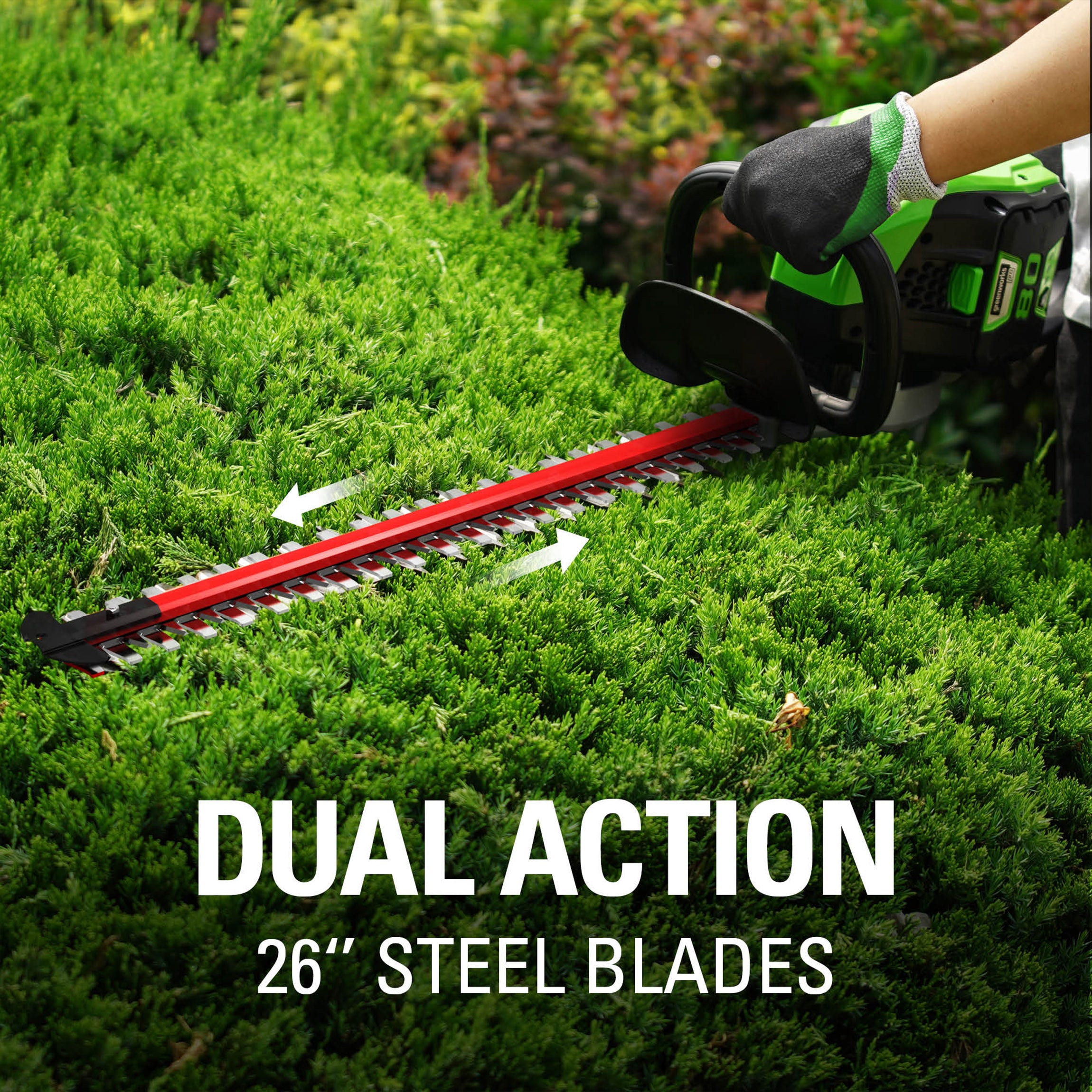 80V 26" Cordless Brushless Hedge Trimmer (3/4" cut, 3400 SPM), Tool Only