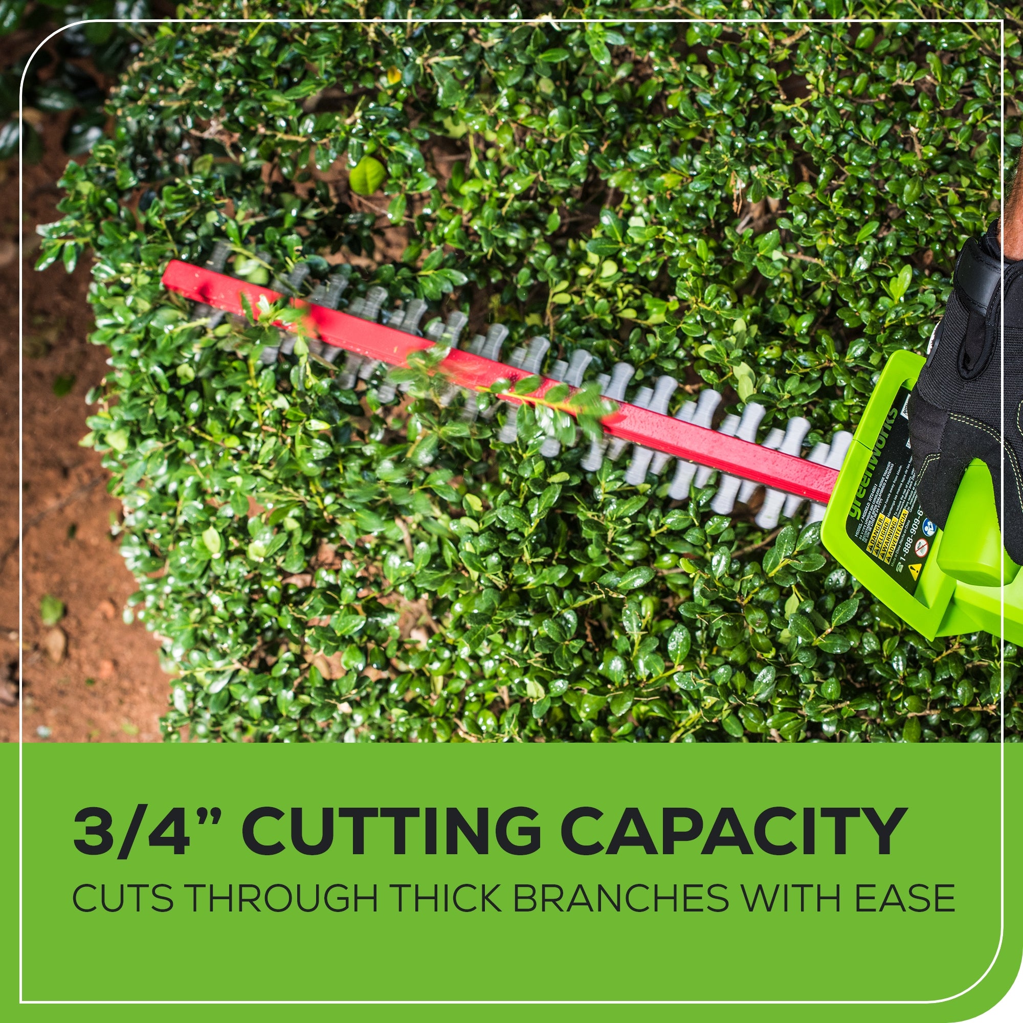 24V 20" Cordless Battery Hedge Trimmer w/ 2.0Ah Battery & Charger