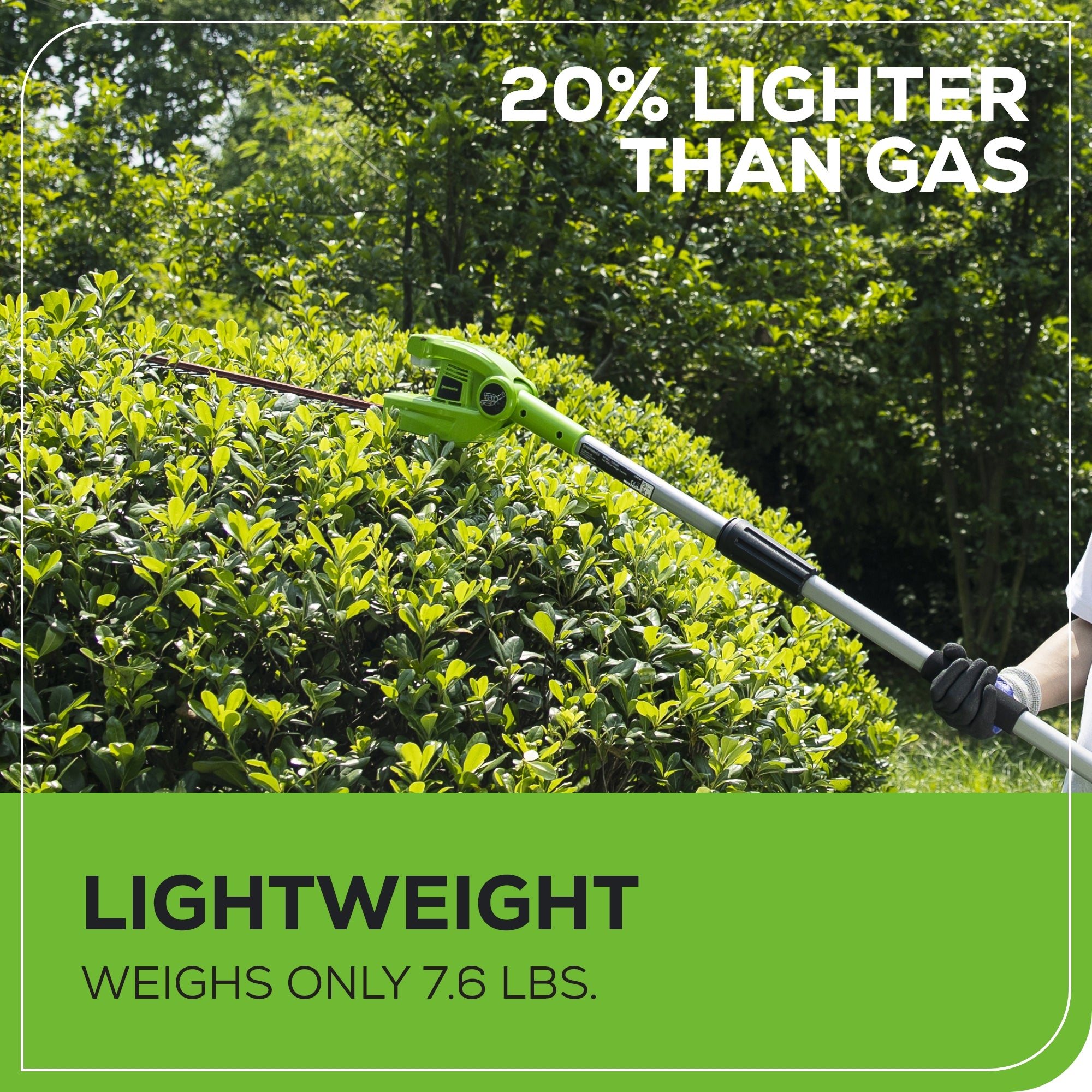 40V 20" Cordless Battery Pole Hedge Trimmer w/ 2.0 Ah Battery & Charger