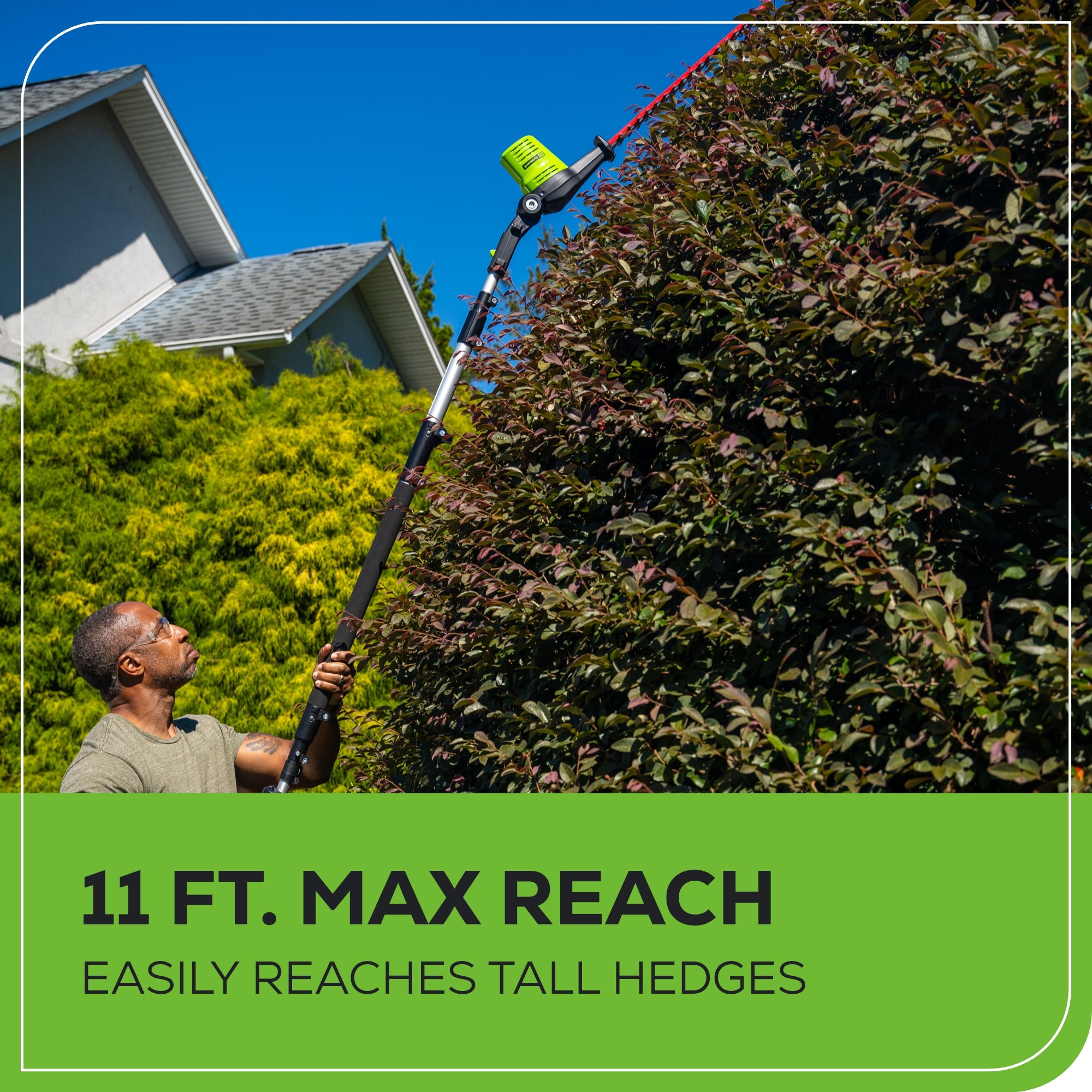 80V 20" Cordless Battery Pole Hedge Trimmer (3/4" cut, 3000 SPM) w/ 2.0Ah Battery & Charger