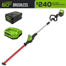 60V 20"  7-Position Cordless Battery Pole Hedge Trimmer w/ 2.0 Ah Battery & Charger