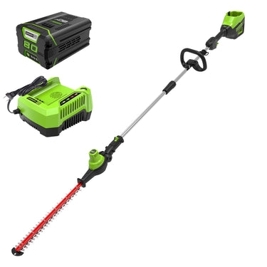 80V 20" Cordless Battery Pole Hedge Trimmer (1.2" cut, 3200 SPM) w/ 2.0Ah Battery & Charger