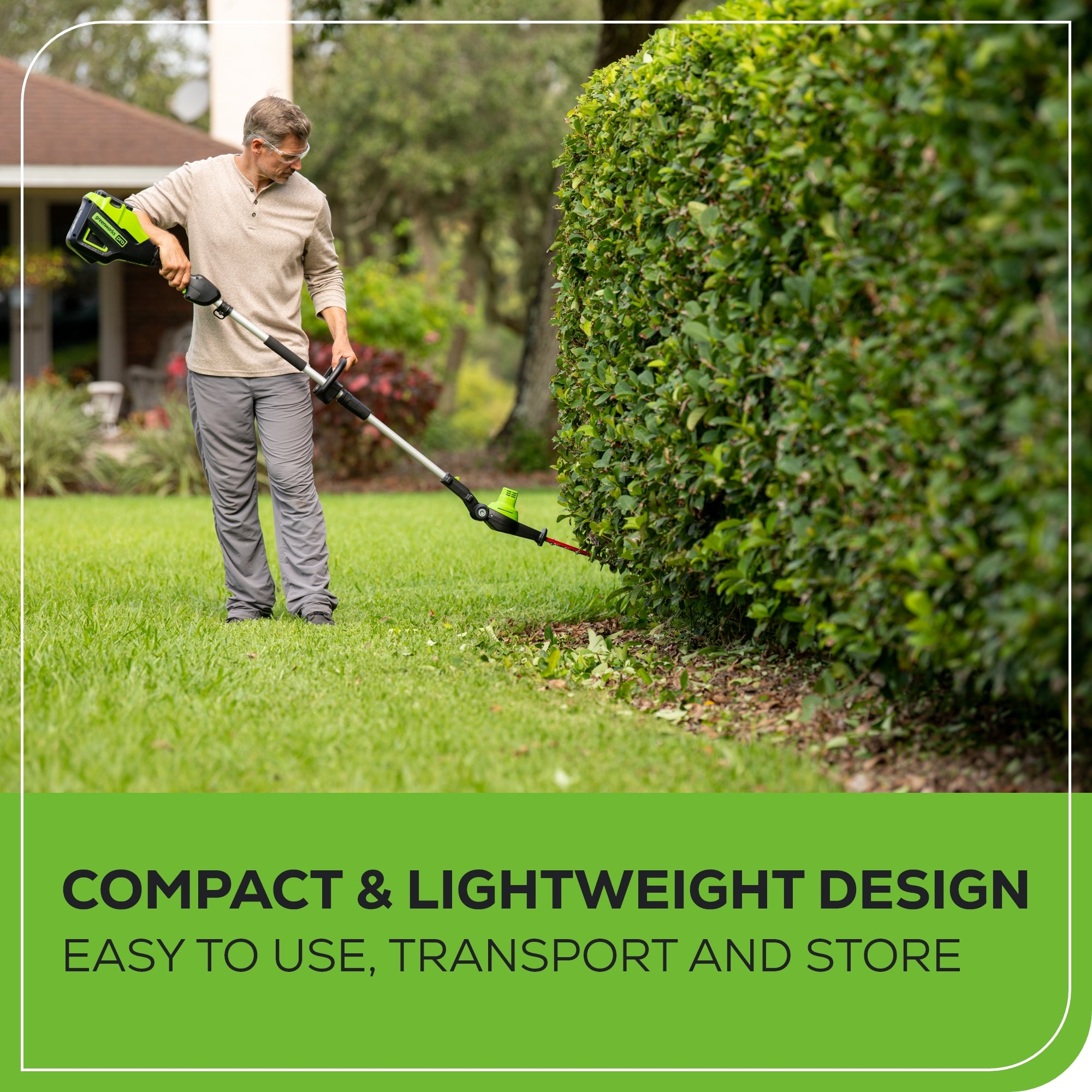 80V 20" Cordless Battery Pole Hedge Trimmer (1.2" cut, 3200 SPM) w/ 2.0Ah Battery & Charger