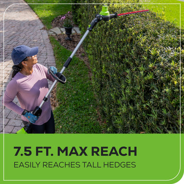 80V 20" Cordless Battery Pole Hedge Trimmer (1.2" cut, 3200 SPM) w/ 2.0Ah Battery & Charger