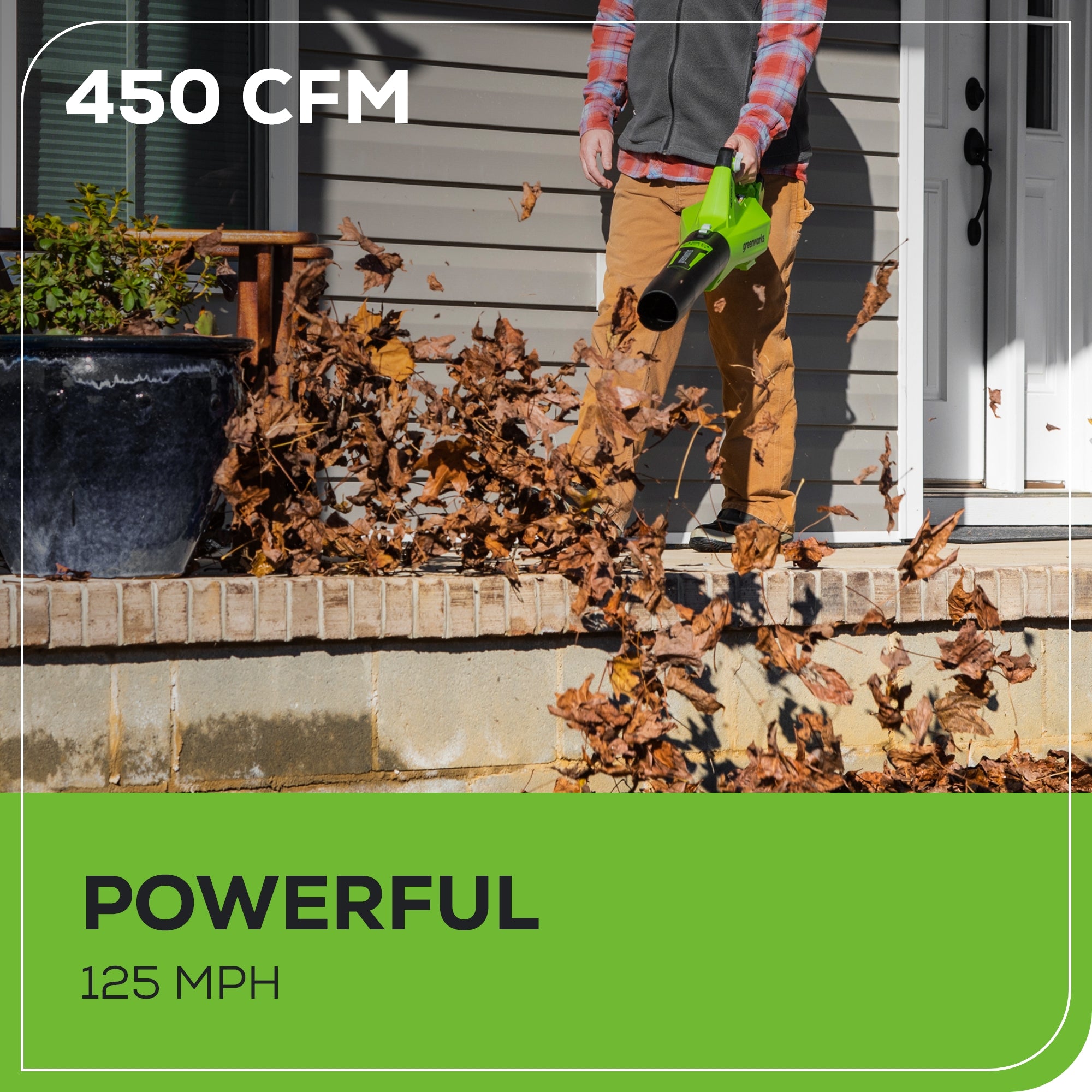 40V 450 CFM Cordless Battery Leaf Blower w/ 2.5Ah Battery & Charger