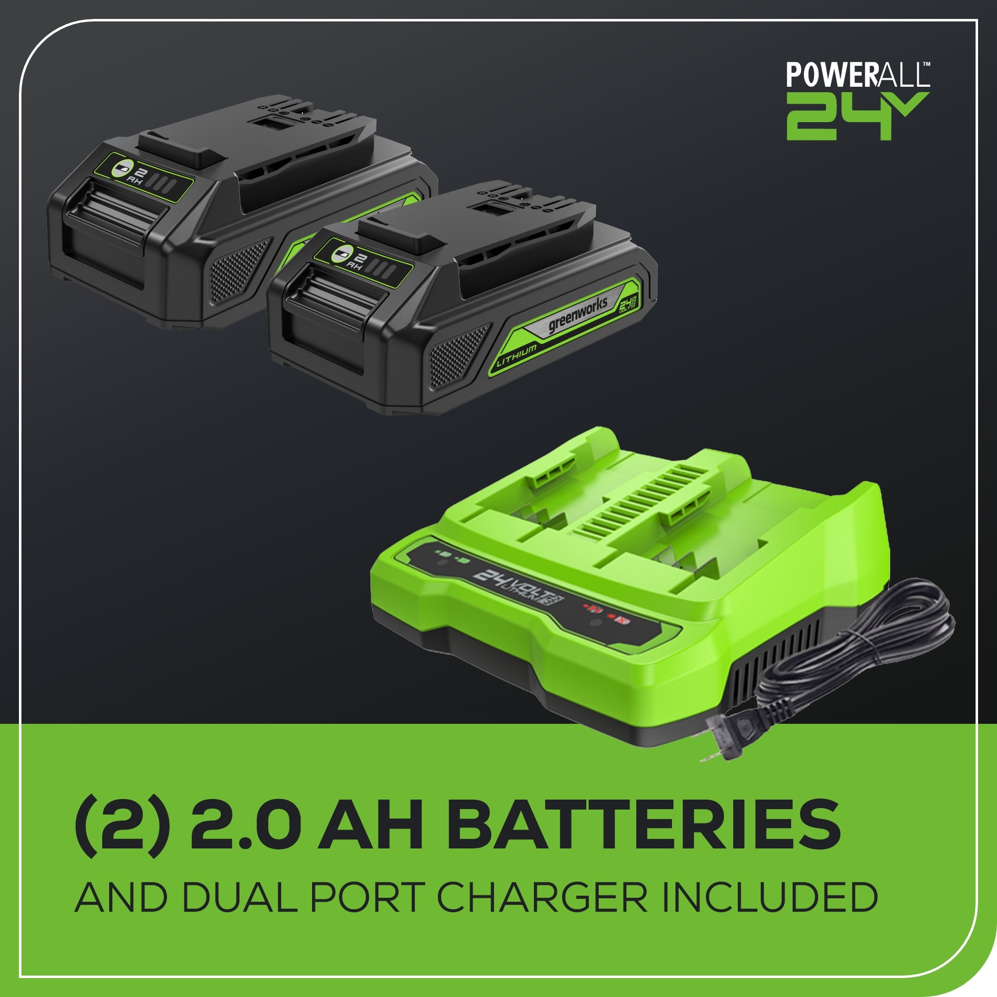 48V (2x24V) 515 CFM Cordless Battery Leaf Blower w/ (2) 2.0Ah USB Batteries & Charger