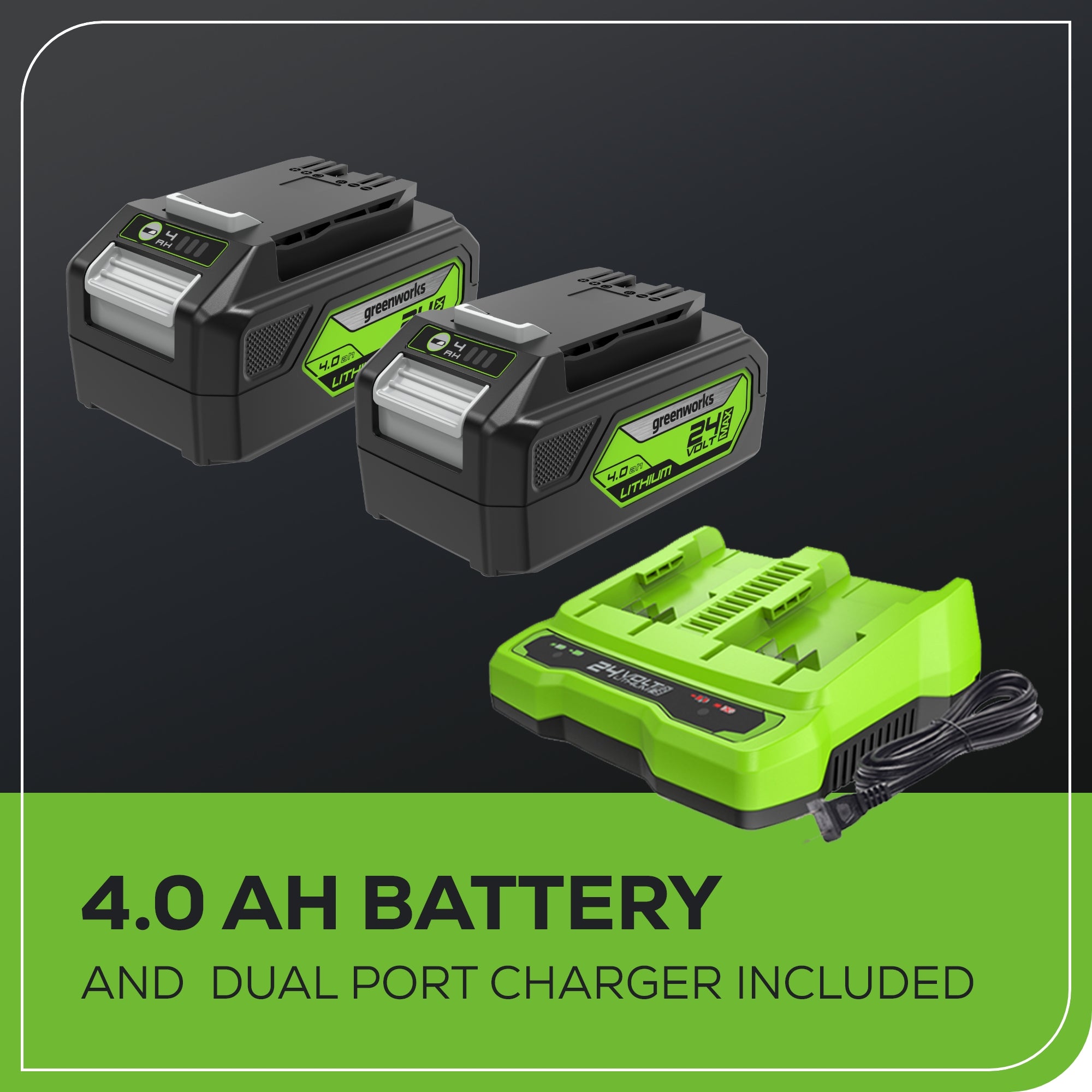 48V (2x24V) 520 CFM Cordless Battery BL Leaf Blower/Vacuum w/ (2) 4.0Ah Battery & Dual Port Charger