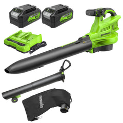 48V (2x24V) 520 CFM Cordless Battery BL Leaf Blower/Vacuum w/ (2) 4.0Ah Battery & Dual Port Charger