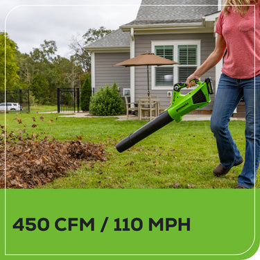 24V 450 CFM Cordless Battery Leaf Blower w/ 4.0 Ah USB Battery & Charger