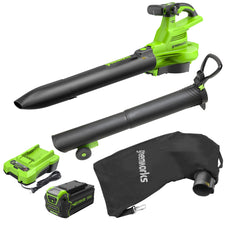 40V 505 CFM Cordless Battery Leaf Blower/Vacuum w/ 5.0Ah Battery & Charger