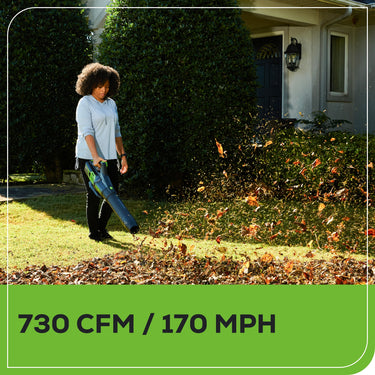 80V 730 CFM Cordless Battery Leaf Blower w/ 2.5Ah Battery & Rapid Charger (Renewed)