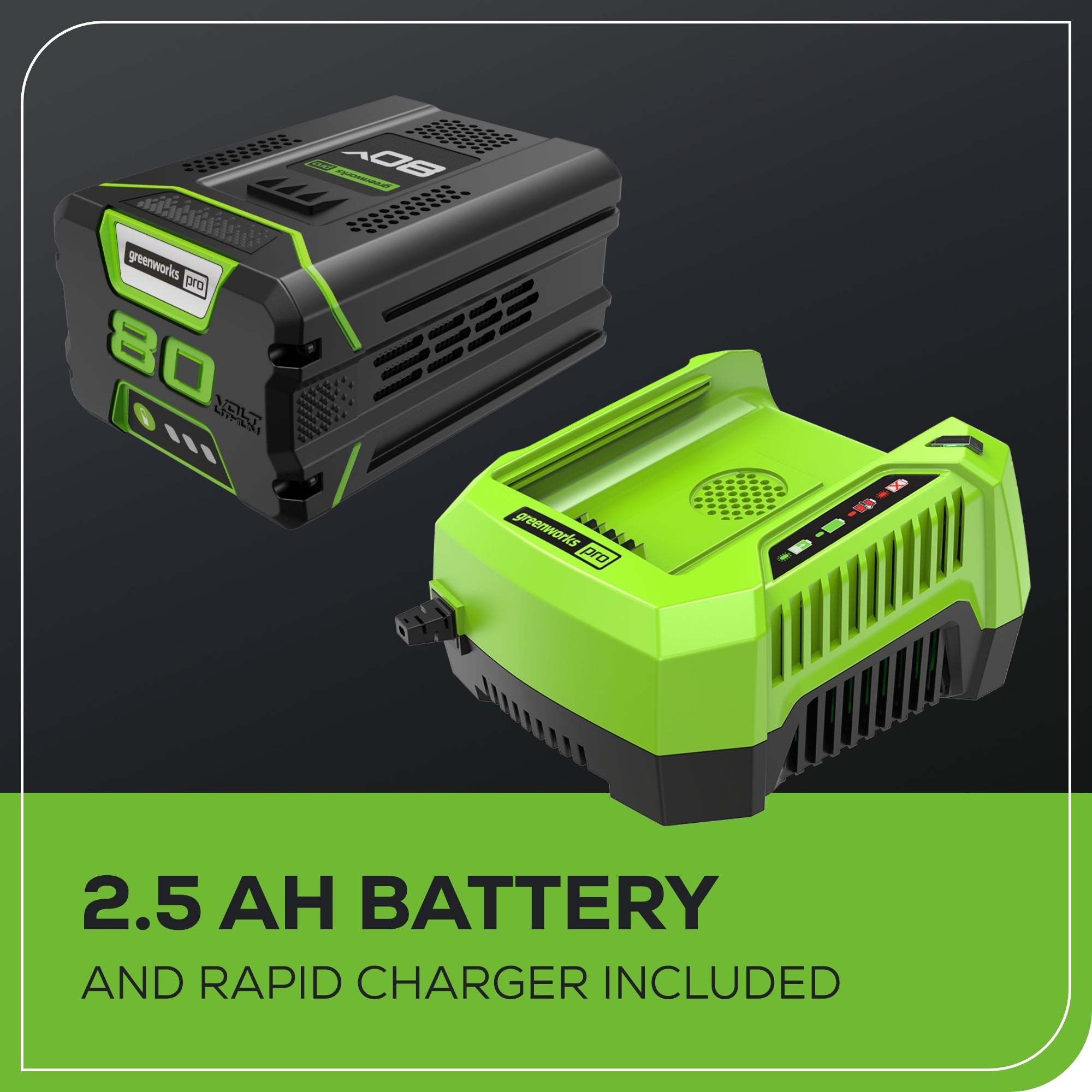 80V 730 CFM Cordless Battery Leaf Blower w/ 2.5Ah Battery & Rapid Charger (Renewed)