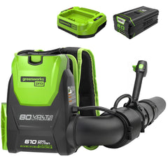 80V 610 CFM Cordless Battery Backpack Blower w/5Ah Battery and Rapid Charger