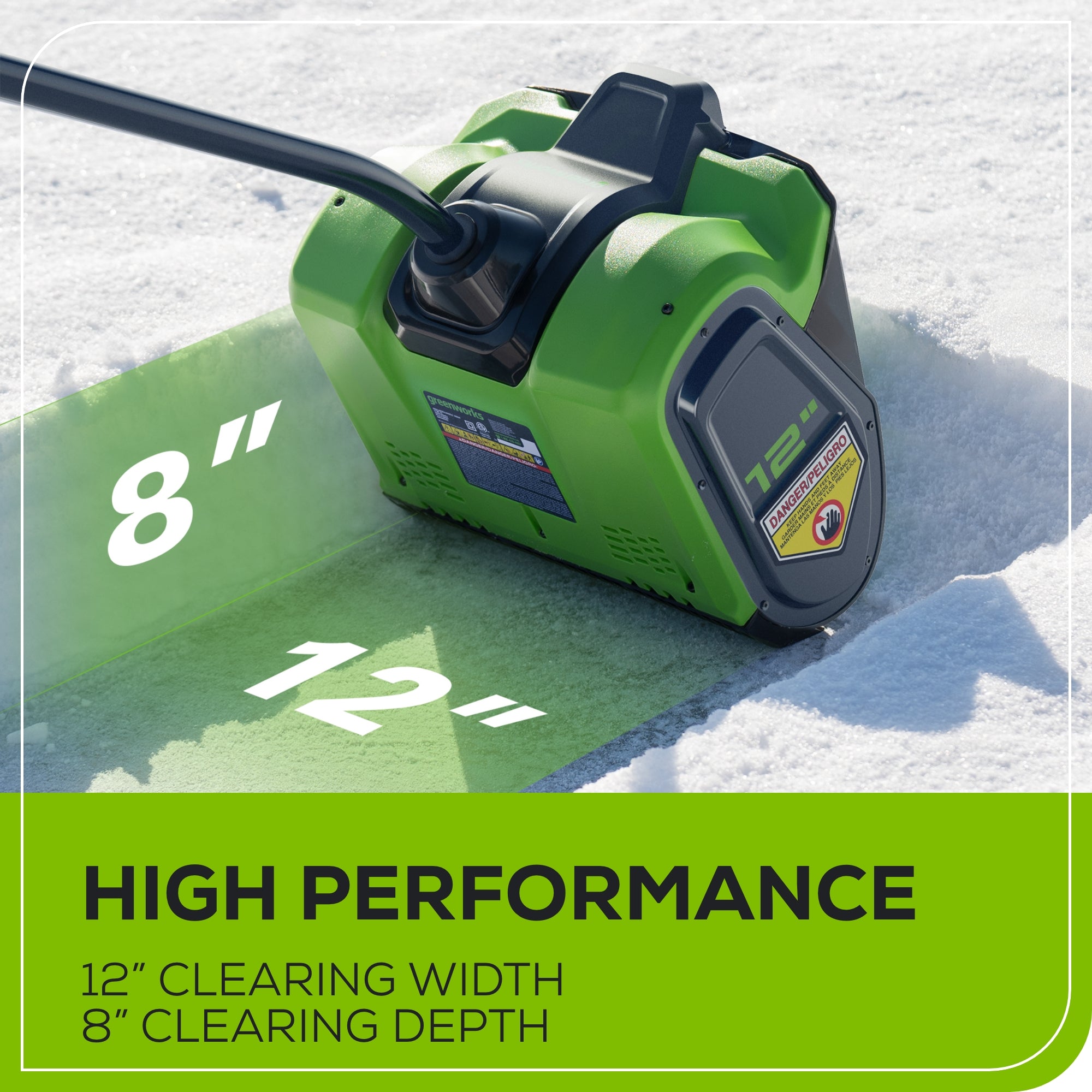 48V (2x24V)  12" Cordless Battery Snow Shovel w/ (2)4.0Ah Battery & Dual Port Charger