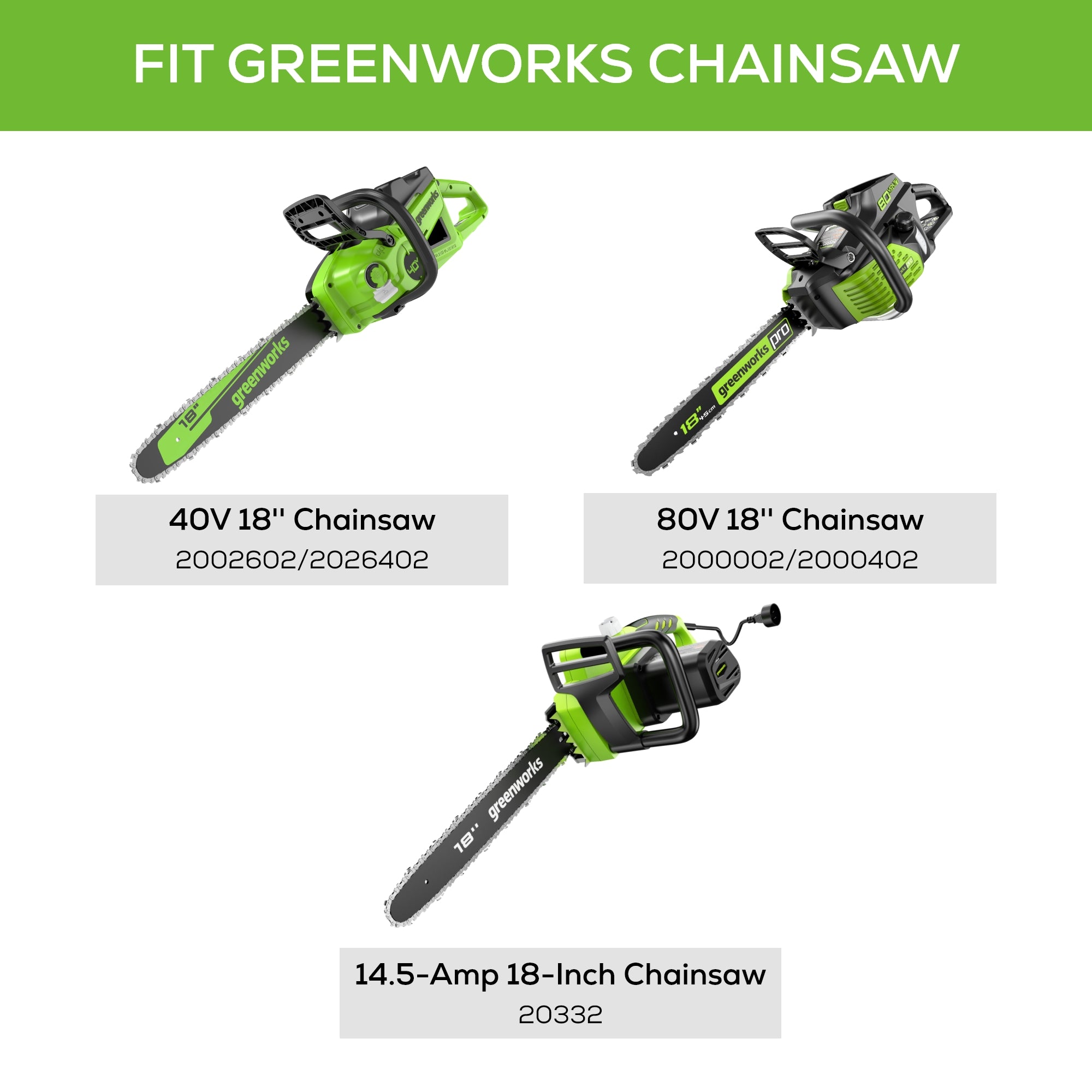 18" Replacement Chainsaw Bar & Chain Combo