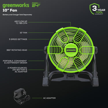 24V Cordless Battery Fan (Tool Only)