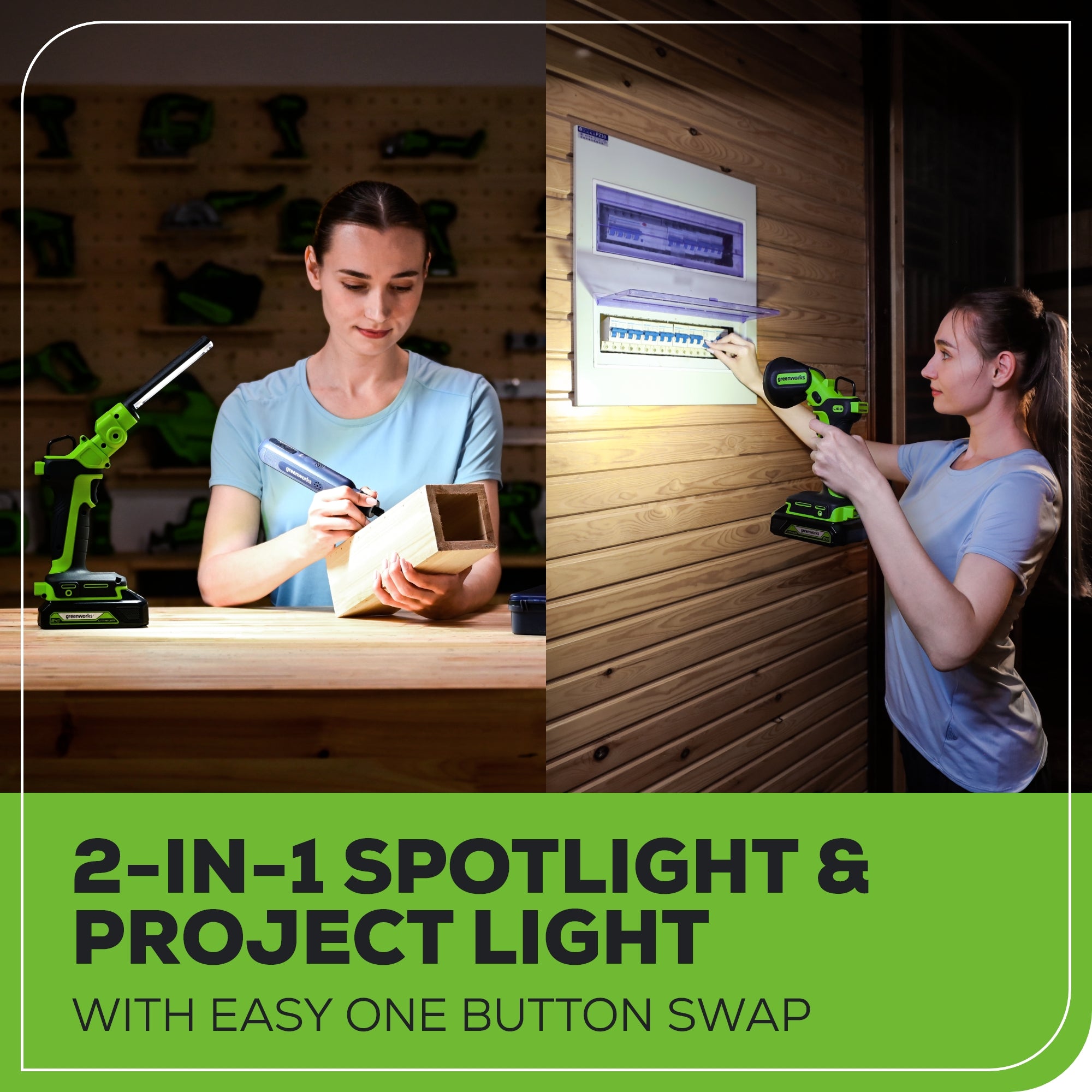 24V Cordless Battery 2-in-1 Work Light (Tool Only)