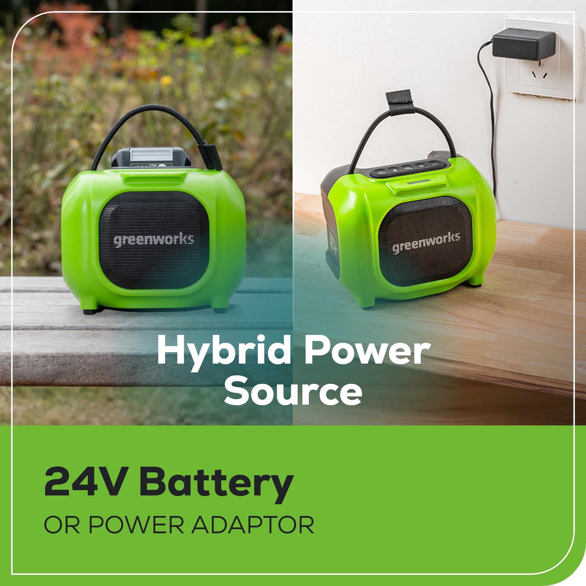 24V Cordless Battery Mini Bluetooth Speaker w/ 2.0Ah Battery & Charger