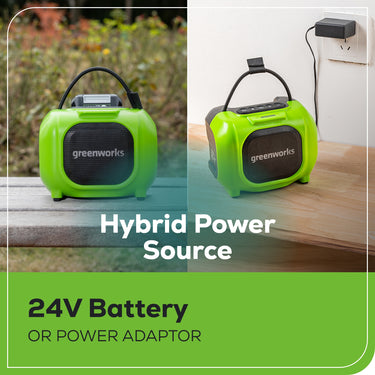 24V Cordless Battery Mini Bluetooth Speaker w/ 2.0Ah Battery & Charger