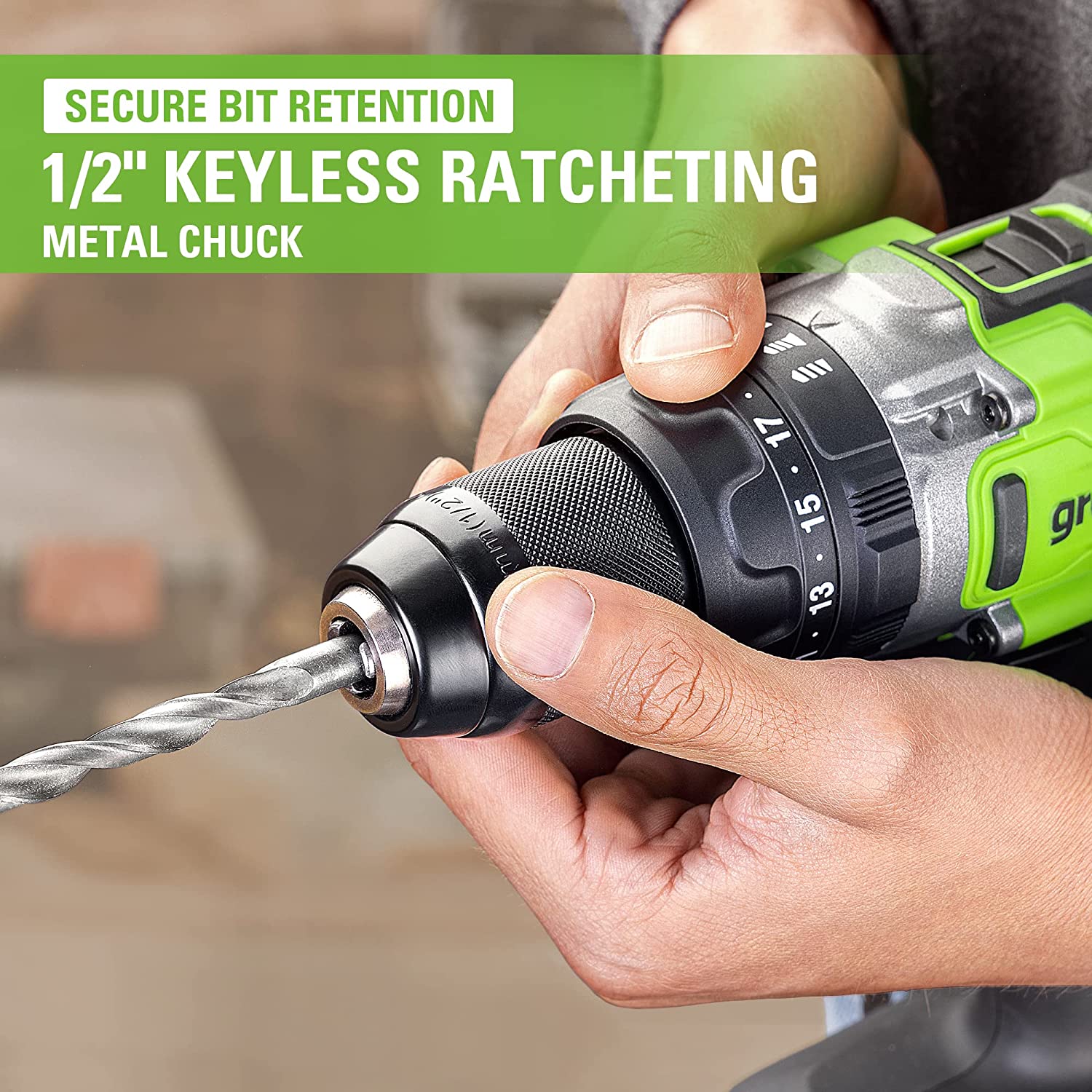 Greenworks 24V Max Cordless Brushless Drill + Impact Combo Kit, (2) 2.0Ah Batteries, Fast Charger, and Bag Included