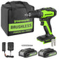 24V Brushless Drill / Driver w/ (2) 2.0Ah Batteries and Charger