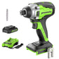 24V 1/4" 2650 in/lbs Brushless Impact Driver w/ 2.0Ah USB Battery & Charger