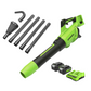 48V (2x24V) 585 CFM Cordless Battery Leaf Blower & Gutter Cleaning Kit w/ (2) 4.0 Ah USB Batteries & Dual Port Charger