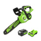 24V 12" Cordless Battery Chainsaw & 8" Pole Saw w/ 4.0Ah USB Battery & Charger