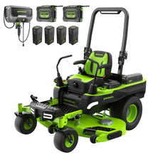 80V 60" MaximusZ Zero Turn Lawn Mower w/ (4) 8Ah Batteries, (2) 16Ah Batteries & 1.5kW Wall Charger