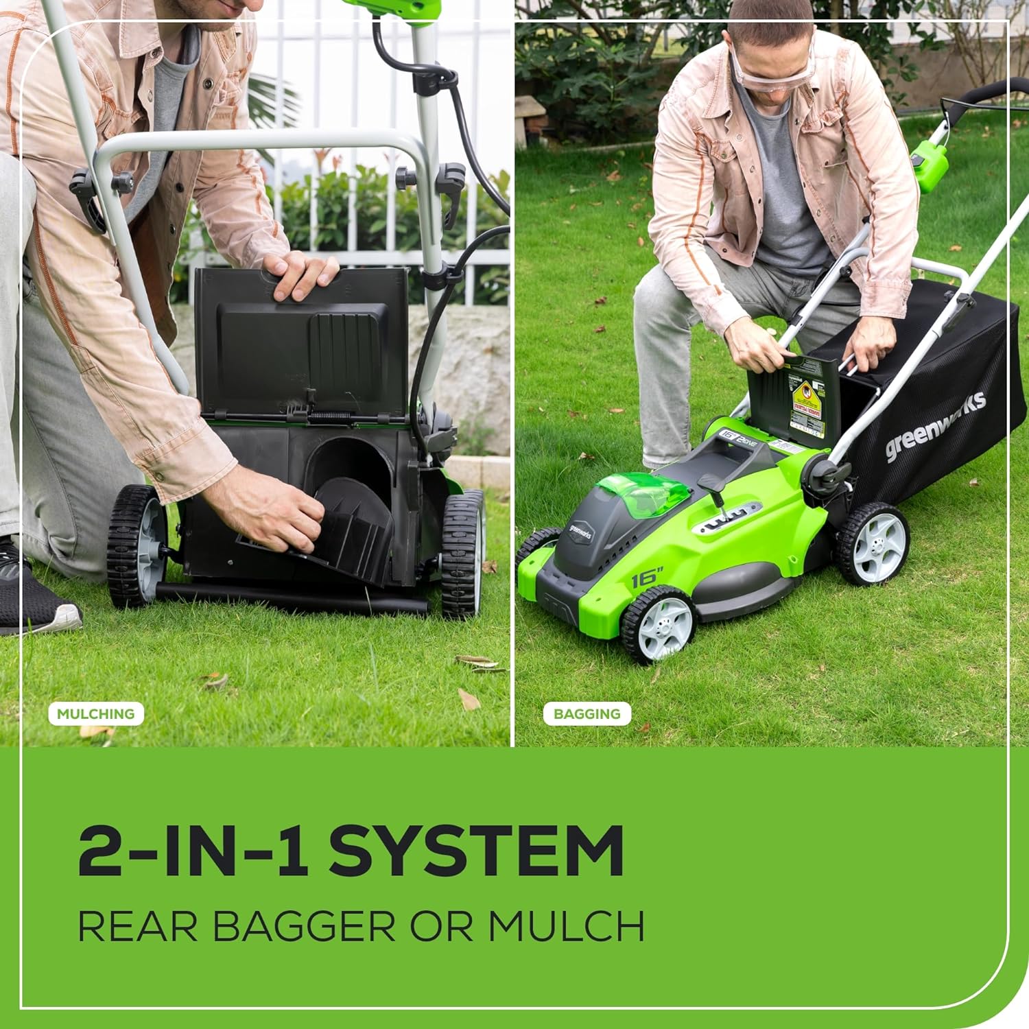 40V 16" Cordless Battery Push Lawn Mower w/ 4.0Ah Battery & Charger