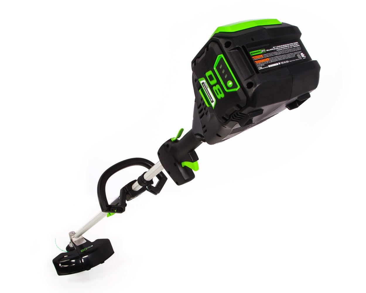 80V 16" Cordless Battery String Trimmer (Attachment Capable) & 8-Inch Edger Attachment Combo Kit w/ 2.0Ah Battery & Charger