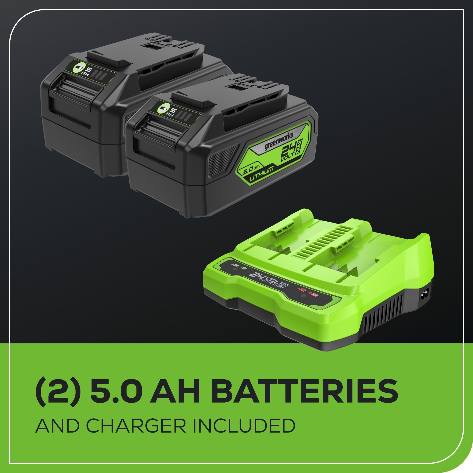 48V (2x24V) 21" Cordless Battery Self-Propelled Mower 5PC Combo Kit w/ (2) 5.0Ah Batteries & Chargers