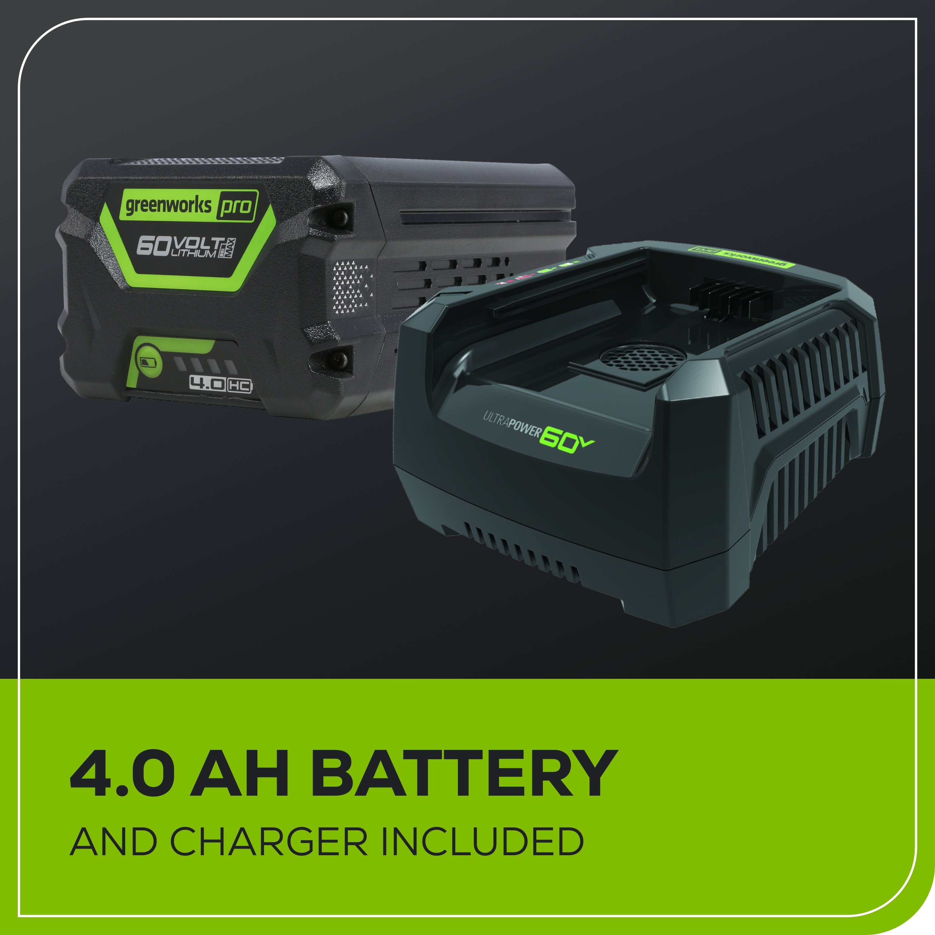 60V 18" Cordless Battery 2.0kW Chainsaw w/ 4.0 Ah Battery & Charger