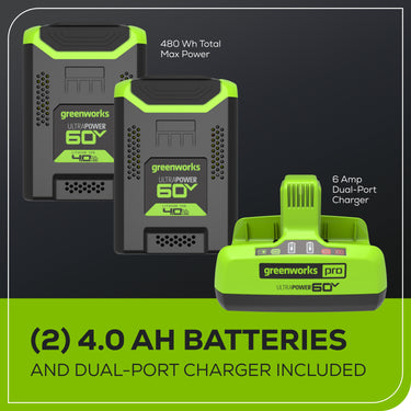 60V 21" Cordless Battery Self-Propelled Lawn Mower w/ Two (2) 4.0Ah Batteries & Dual Port Charger